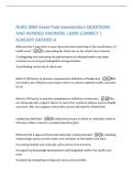 NURS 3004 QUESTIONS AND VERIFIED ANSWERS &vert;100&percnt; CORRECT &vert; ALREADY GRADED A