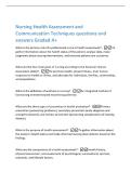 Nursing Health Assessment and Communication Techniques questions and answers Graded A&plus;