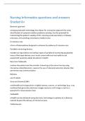 Nursing Informatics questions and answers Graded A&plus;