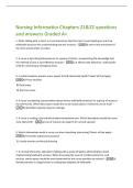 Nursing Informatics Chapters 21&22 questions and answers Graded A&plus;