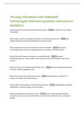 Nursing Informatics and Telehealth Technologies Overview questions and answers Graded A&plus;