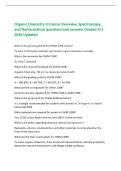 Organic Chemistry II Course Overview&comma; Spectroscopy&comma; and Nomenclature questions and answers Graded A&plus;&vert; 2026 Updated