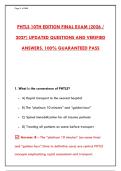 PHTLS 10TH EDITION FINAL EXAM WITH 300&plus; PRACTICE QUESTIONS & DETAILED RATIONALES