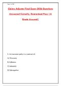 CLAIMS ADJUSTER FINAL EXAM 2026 &ndash; 300 REAL QUESTIONS WITH CORRECT DETAILED ANSWERS