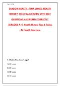 SHADOW HEALTH TINA JONES EXAM &ndash; 300&plus; REAL HEALTH HISTORY QUESTIONS & CORRECT ANSWERS &vert; GUARANTEED SUCCESS