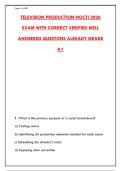 TELEVISION PRODUCTION NOCTI EXAM &ndash; 300&plus; REAL QUESTIONS & VERIFIED ANSWERS &vert; SCRIPT TO POST&comma; CAMERA&comma; AUDIO&comma; LIGHTING&comma; NEWS & MORE