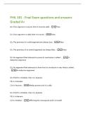 PHIL 101 - Final Exam questions and answers Graded A&plus;