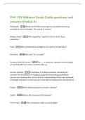 PHIL 101 Midterm Study Guide questions and answers Graded A&plus;