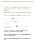 PHIL 101 Key Concepts Arguments&comma; Ethics&comma; and Philosophy of Humor questions and answers Graded A&plus;