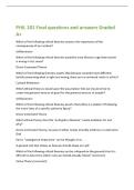 PHIL 101 Final questions and answers Graded A&plus;
