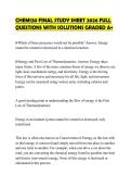 CHEM120 FINAL STUDY SHEET 2026 FULL QUESTIONS WITH SOLUTIONS GRADED A&plus;
