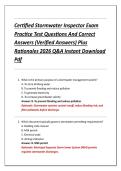 Certified Stormwater Inspector Exam  Practice Test Questions And Correct  Answers &lpar;Verified Answers&rpar; Plus  Rationales 2026 Q&A Instant Download  Pdf 