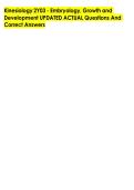 Kinesiology 2Y03 - Embryology&comma; Growth and  Development UPDATED ACTUAL Questions And  Correct Answers 