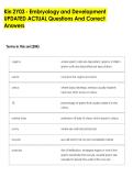 Kin 2Y03 - Embryology and Development  UPDATED ACTUAL Questions And Correct  Answers 