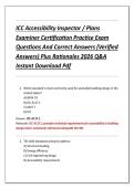 ICC Accessibility Inspector &sol; Plans  Examiner Certification Practice Exam  Questions And Correct Answers &lpar;Verified  Answers&rpar; Plus Rationales 2026 Q&A  Instant Download Pdf 