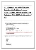 ICC Residential Mechanical Inspector  Exam Practice Test Questions And  Correct Answers &lpar;Verified Answers&rpar; Plus  Rationales 2026 Q&A Instant Download  Pdf 