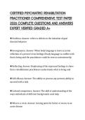CERTIFIED PSYCHIATRIC REHABILITATION PRACTITIONER COMPREHENSIVE TEST PAPER 2026 COMPLETE QUESTIONS AND ANSWERS EXPERT VERIFIED GRADED A&plus;