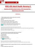 NSG 430 Adult Health Nursing II  Questions with Rationalized Answers&comma; 100&percnt; Guarantee Pass Grand Canyon University