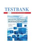Test Bank for Modern Database Management&comma; 13th Edition&comma; Jeff Hoffer&comma; Ramesh Venkataraman&comma; Heikki Topi &comma; Chapter 1-14 Complete Guide A&plus;