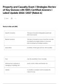 Property and Casualty Exam &vert; Strategies Review of Key Quizzes with 100&percnt; Certified Answers &vert; Latest Update 2026 &vert; 2027 &lpar;Rated A&rpar;