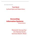 Test Bank for Accounting Information Systems&comma; 16th Edition &ndash; Romney&comma; Steinbart&comma; Summers & Wood