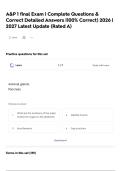 A&P 1 final Exam &vert; Complete Questions & Correct Detailed Answers &vert;100&percnt; Correct&rpar; 2026 &vert; 2027 Latest Update &lpar;Rated A&rpar;