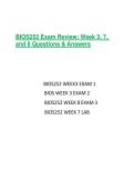BIOS252 Exam Review&colon; Week 3&comma; 7&comma; and 8 Questions & Answers
