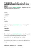 PNB 2265 Exam III Digestive System Exam Questions and Answers &lpar;Latest 2026&rpar;