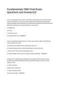 Fundamentals CMS Final Exam Questions and Answers