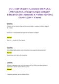 WGU D389 Learning Strategies in Higher Education Objective Assessment Exam Questions and Verified Answers Complete Study Guide