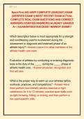 Sport First AID ASEP COMPLETE &lpar;2026&sol;2027&rpar; EXAM  &vert;&vert;VERIFIED EXAM&excl;&excl;&vert;&vert; MOST RECENT EXAM ACTUAL  COMPLETE REAL EXAM QUESTIONS AND CORRECT  ANSWERS &lpar;VERIFIED ANSWERS&rpar; ALREADY GRADED  A&plus; &vert; GUARANTEED SUCCESS&excl;&excl; NEWEST EXAM&excl;&excl;&excl; 