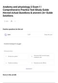 Anatomy and physiology 2 Exam 1 &vert; Comprehensive Practice Test &vert;Study Guide Newest Actual Questions & answers &lpar;A&plus; Guide Solutions&period;