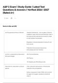 A&P 2 Exam 1 Study Guide &vert; Latest Test Questions & Answers &vert; Verified 2026 &vert; 2027 &lpar;Rated A&plus;&rpar;
