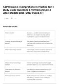 A&P II Exam 3 &vert; Comprehensive Practice Test &vert; Study Guide Questions & Verified Answers &vert; Latest Update 2026 &vert; 2027 &lpar;Rated A&plus;&rpar;