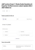 A&P Lecture Exam 1 &vert; Study Guide Questions & Expertly Verified Answers Latest Update 2026 &vert; 2027 &lpar;Rated A&rpar;