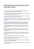 605 Final Exam Review Questions with Accurate Answers