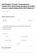 A&P Chapter 1-3 Exam &vert; Comprehensive Practice Test &vert; Study Guide Questions & Verified Answers &vert; Latest Update 2026 &vert; 2027 &lpar;Rated A&plus;&rpar;
