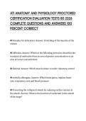 ATI ANATOMY AND PHYSIOLOGY PROCTORED CERTIFICATION EVALUATION TESTS 80 2026 COMPLETE QUESTIONS AND ANSWERS 100 PERCENT CORRECT