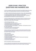 GERO EXAM 1 PRACTICE QUESTIONS AND ANSWERS 2026