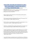 WGU D487 Secure Software Design Objective Assessment and Pre-Assessment Questions with Correct Answers Complete Study Guide