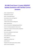 NU 606 Final Exam 2 &lpar;Latest 2026&sol;2027 Update&rpar; Questions with Verified Correct Answers