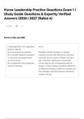 Nurse Leadership Practice Questions Exam 1 &vert; Study Guide Questions & Expertly Verified Answers &vert;2026 &vert; 2027 &lpar;Rated A&rpar;