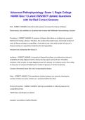 Advanced Pathophysiology Exam 1&comma; Regis College NU606 Quiz 1 &lpar;Latest 2026&sol;2027 Update&rpar; Questions with Verified Correct Answers