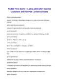 NU606&sol; NU 606 &lpar;NU606&rpar; Exams Questions with 100&percnt; Correct Answers &vert; Latest Version &lpar;2026&sol;2027&rpar; Expert Verified