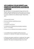 ATI CARDIAC EXAM SCRIPT 2026 COMPLETE QUESTIONS ACCURATE ANSWERS