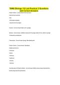 TAMU Biology 112 Lab Practical 2 Questions and Correct Answers