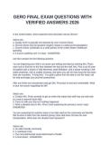 GERO FINAL EXAM QUESTIONS WITH VERIFIED ANSWERS 2026