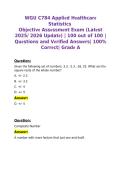WGU C784 Applied Healthcare Statistics Objective Assessment Exam Questions and Verified Answers Grade A Complete Exam Prep Guide