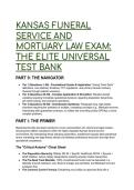 2026&sol;2027 Ultimate Kansas Mortuary Law & Funeral Service Exam Test Bank &lpar;88 Q&A &plus; Rationales&rpar;