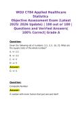 WGU C784 Applied Healthcare Statistics Objective Assessment Exam Questions and Verified Answers Grade A Complete Exam Prep Guide
